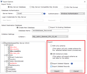 Restore SQL Database without Backup